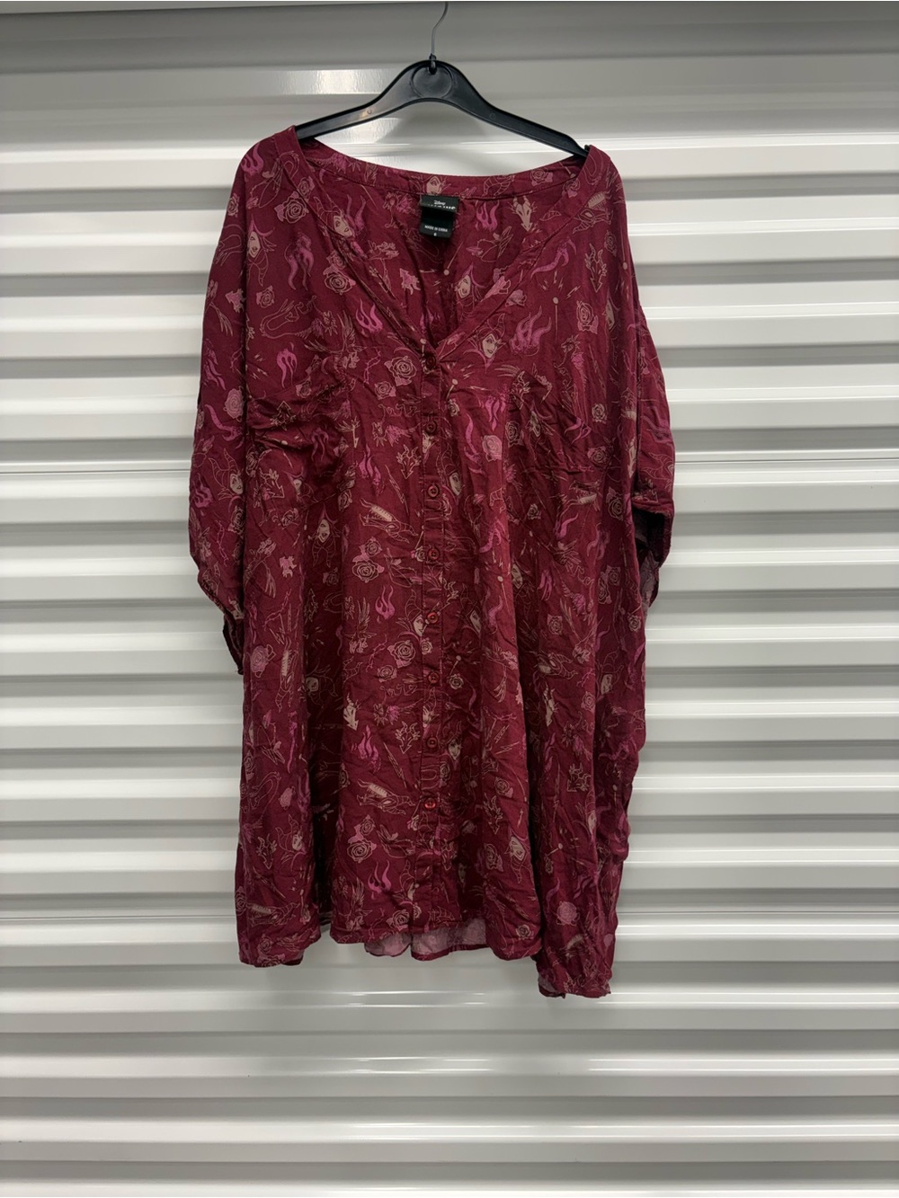 Villains By Disney Maleficent Tunic In Burgundies Size 6
